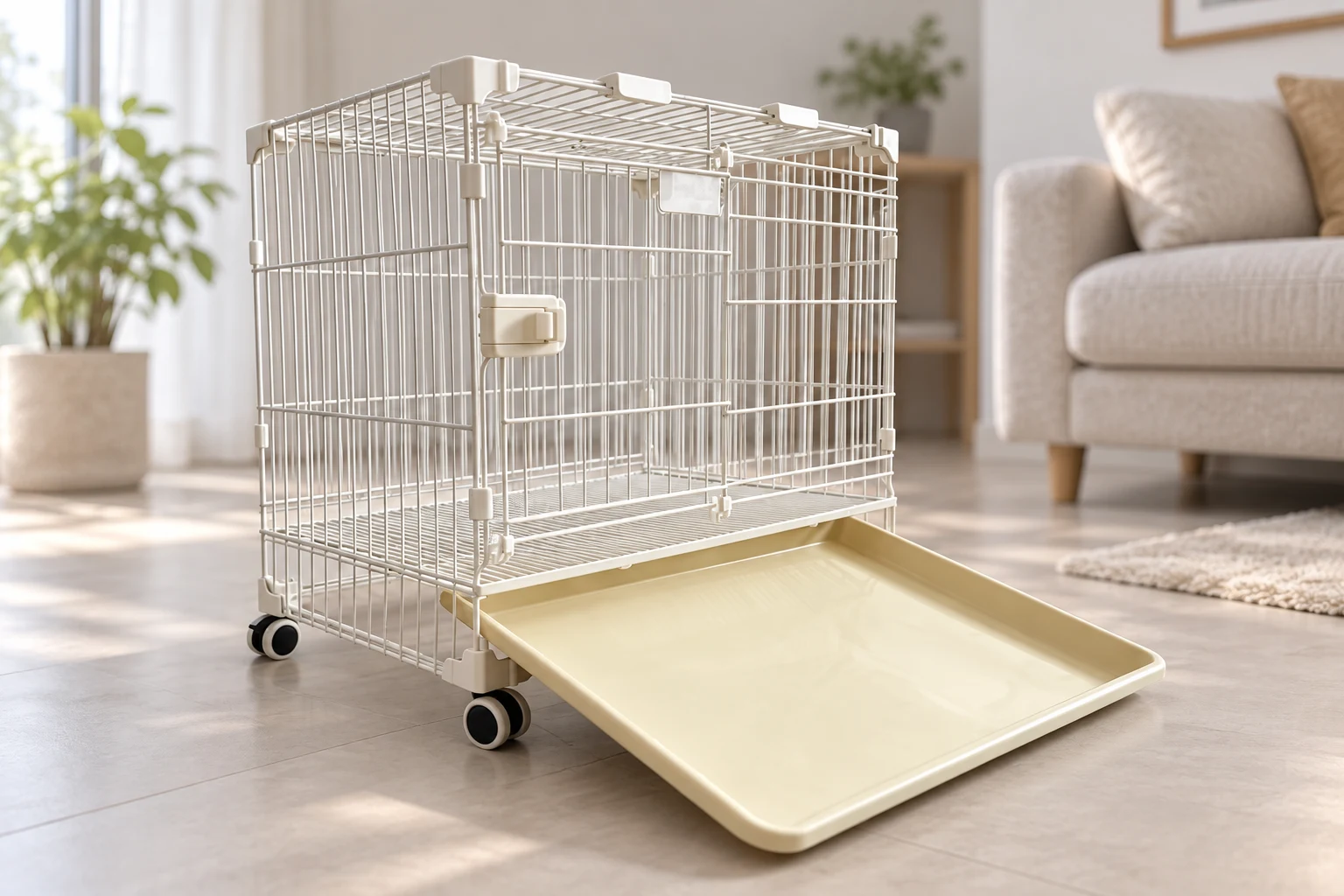 68 cm White Sliding-Door Dog Cage for Online Pet Brands